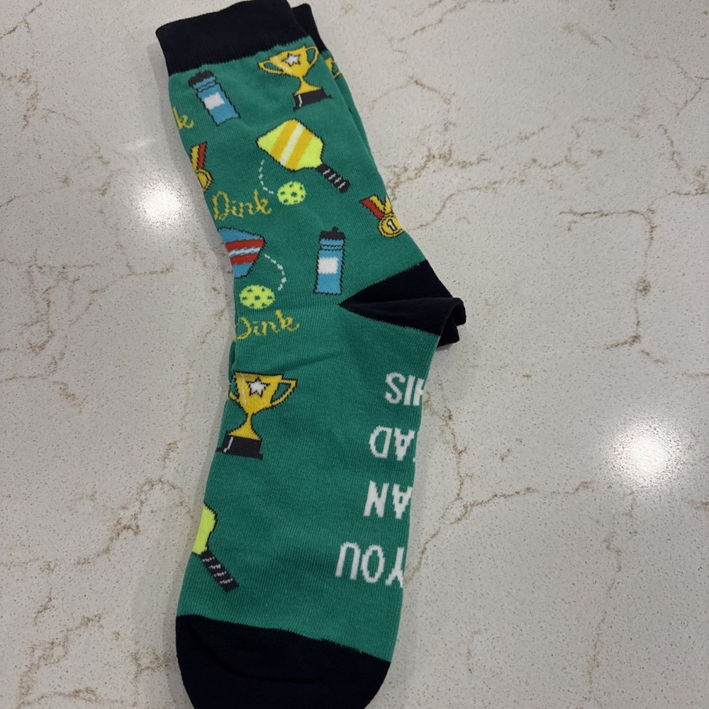 Golen Pickleball Legend Socks Green Funny Sarcastic Pickle Ball Lovers Joke NEW